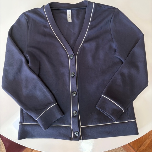 All in Motion Dark Blue Cardigan with White Trim. Like New! Size XS - Picture 6 of 9